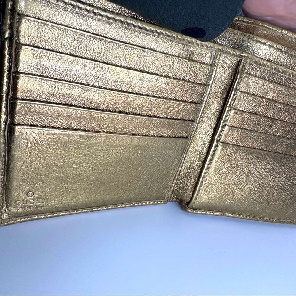 Gucci Abbey Line D-Ring Wallet GG Metallic with Coin Pocket Authentic Vintage - Picture 15 of 16